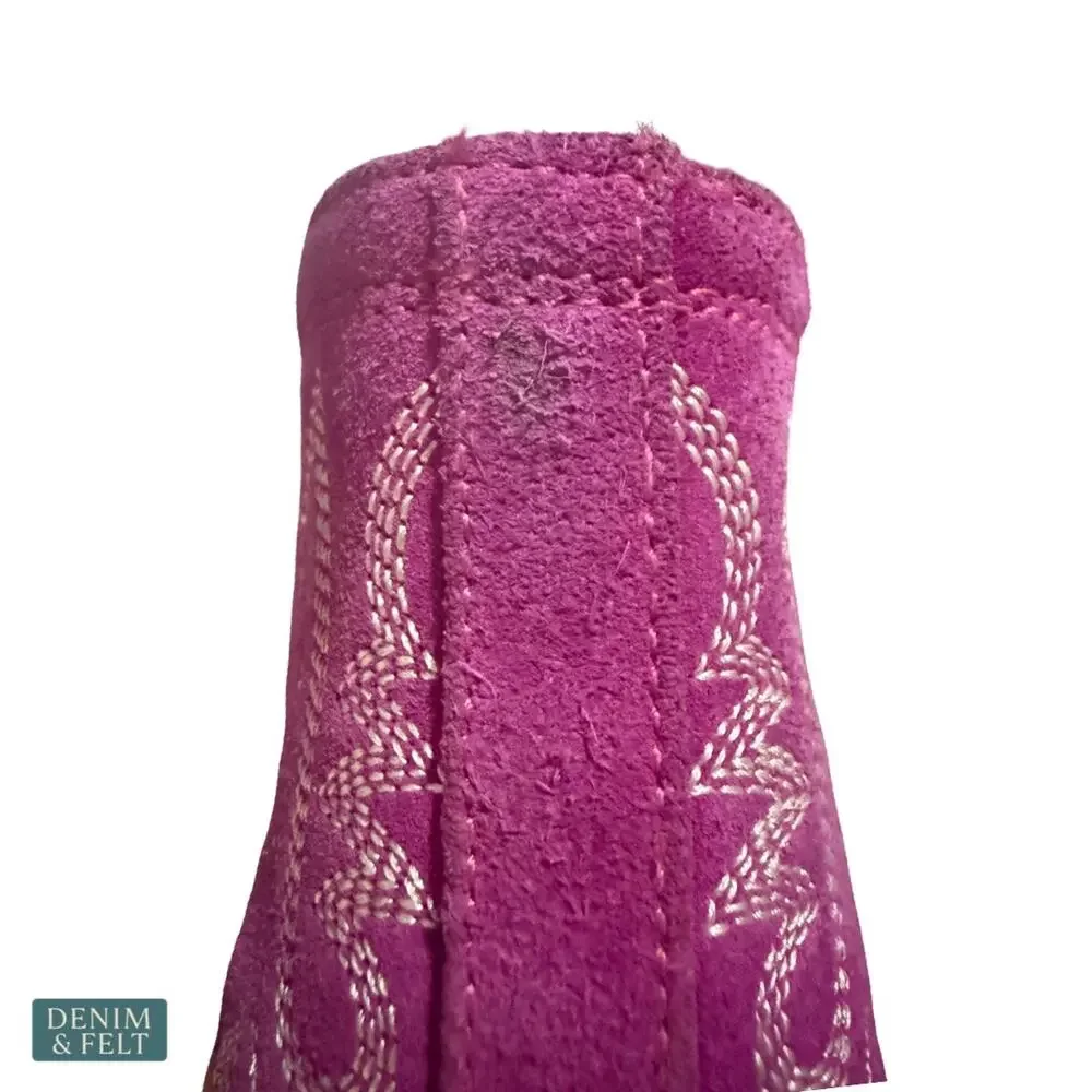 NEW Ariat Dixon Pink Suede Western Bootie Rodeo Festival Cowgirl Size 7 B Bold - Picture 16 of 16